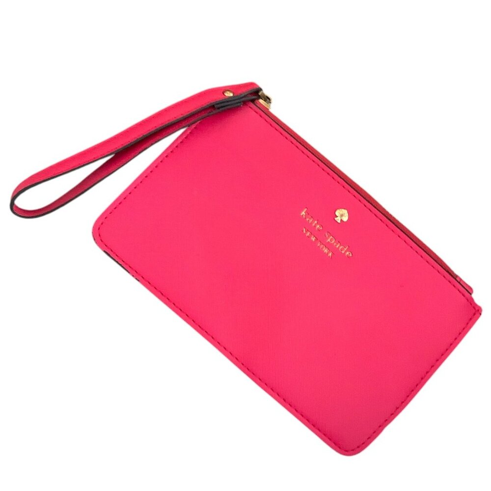 KATE SPADE Pink Saffiano Leather Wristlet